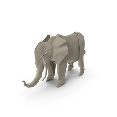 Intricate Paper Elephant 3D Model PNG - Ideal for Educational Projects and Artistic Displays