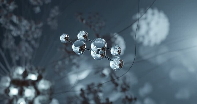 Urea rotating 3d molecule, molecular structure of e927b improving agent, seamless video