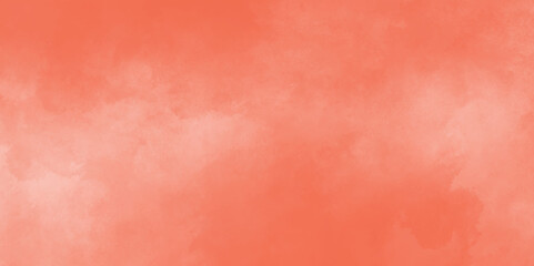orange watercolor painting soft textured on wet white paper background. Painted red wall. Blank horizontal wallpaper. watercolor picture painting. vintage paper with space for text or image. 