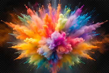 Holy color explosion isolated on transparent png background - obrazy, fototapety, plakaty