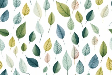 Colorful Leaves Pattern - obrazy, fototapety, plakaty