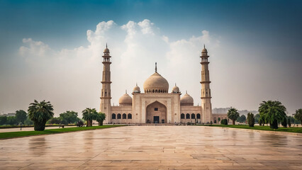 Fototapeta na wymiar Long view of Taj Mahal, Agra, India