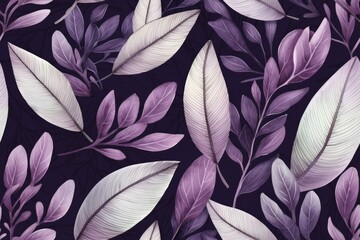 Elegant Purple Botanical Pattern
