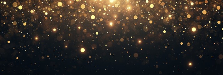 Fototapeta na wymiar Abstract bright bokeh light background, festive Christmas background, golden banner