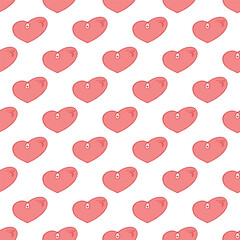 Seamless pattern with hand drawn heart doodle for decorative print, wrapping paper, greeting cards and fabric