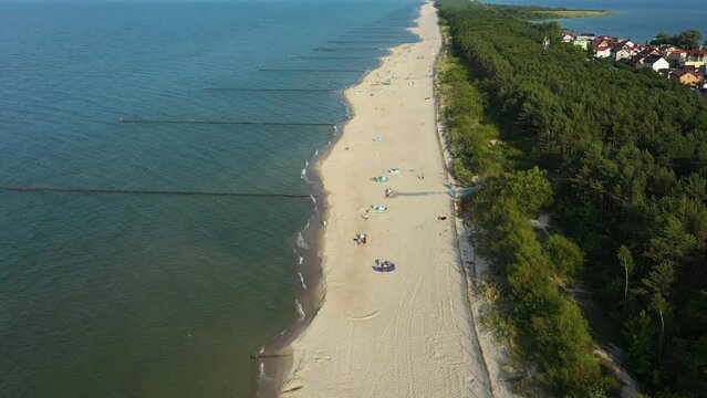 Baltic Sea Beach Chalupy Plaza Morze Baltyckie Aerial View Poland
