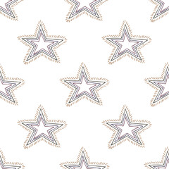 Fototapeta na wymiar Seamless pattern with cute stars doodle for decorative print, wrapping paper, greeting cards, wallpaper and fabric