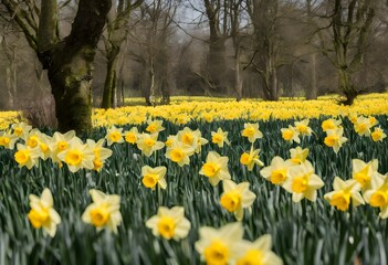 A view of a field of Daffodils