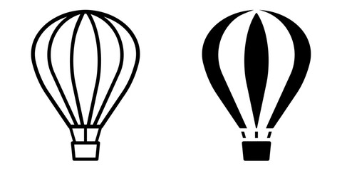 ofvs576 OutlineFilledVectorSign ofvs - hot air balloon vector icon . isolated transparent . black outline filled version . AI 10 / EPS 10 . g11919