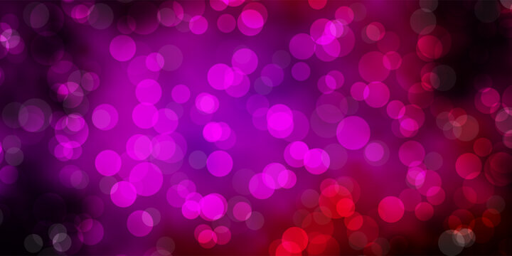 Dark Pink vector pattern with circles.