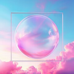 soap bubbles on sky background