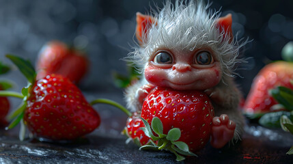 troll with strawberry
