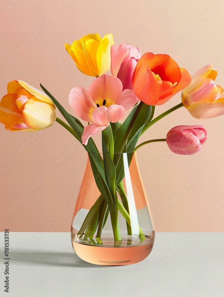 Poster bouquet of tulips