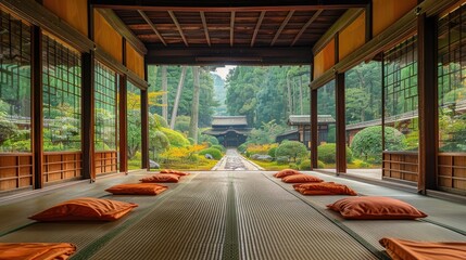 Mount Koya Temple Lodgings A Serene Shojin Ryori Vegetarian Meal Experience - obrazy, fototapety, plakaty