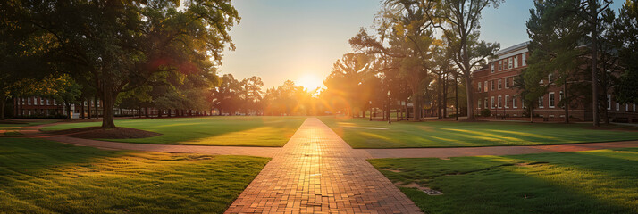 Golden Sunrise Over North Carolina State University: A Blend of Academic Life and Natural Beauty