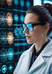 scientist looking at the screen