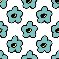 Summer seamless pattern with flowers doodle for decorative print, wrapping paper, greeting cards, wallpaper and fabric