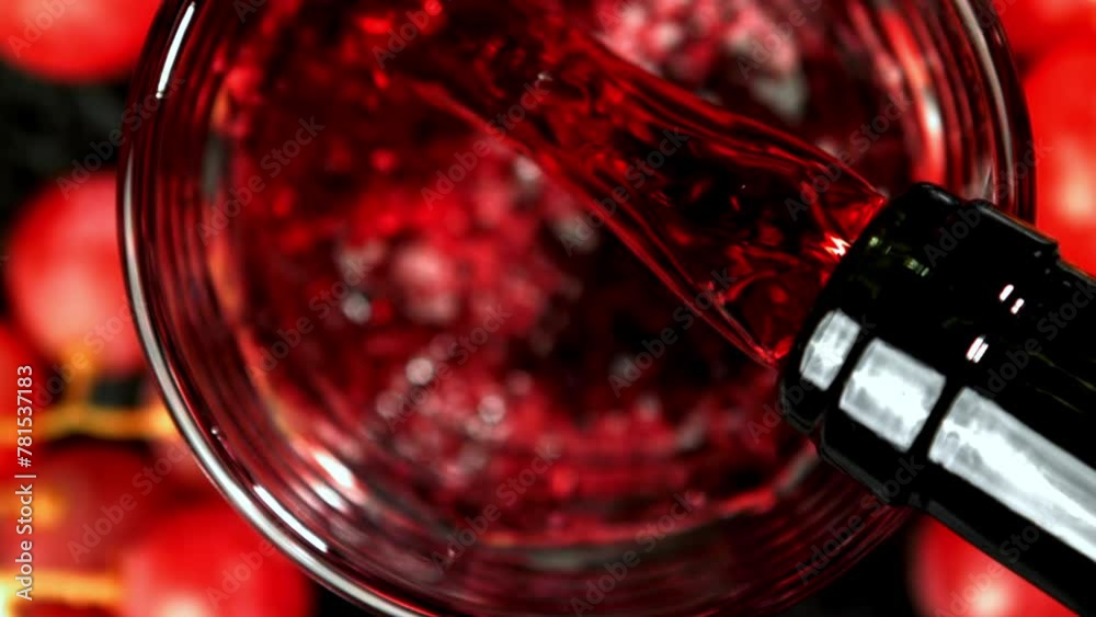 Canvas Prints Super slow motion red wine. High quality FullHD footage