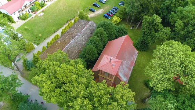 Church In Trzesacz Kosciol Milosierdzia Bozego Aerial View Poland