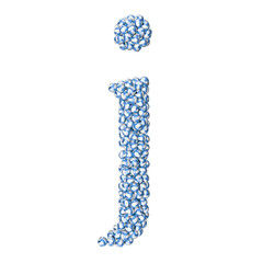 Symbol made of blue volleyballs. letter j
