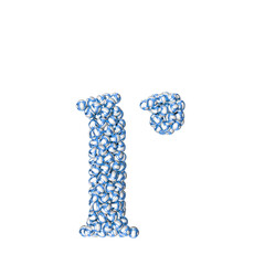 Symbol made of blue volleyballs. letter r