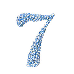Symbol made of blue volleyballs. number