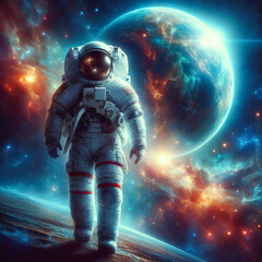 A Walk Among the Stars: Astronaut Explores the Vastness of Space. generative AI