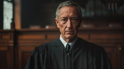  Judge wearing a judicial robe