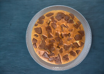 Homemade banana cake with chocolate chips