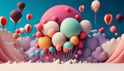 Colorful Balloons Floating in the Air