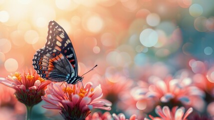 Fototapeta na wymiar Butterfly Sitting on Flower