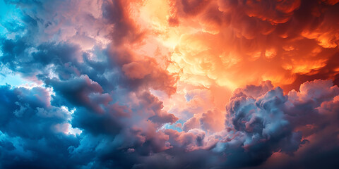 Vibrant Sky Symphony Majestic Cloudscape Painting the Atmosphere - obrazy, fototapety, plakaty
