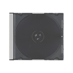 isolated old music CD disc jewel case without compact disk and cover in transparent background, y2k...