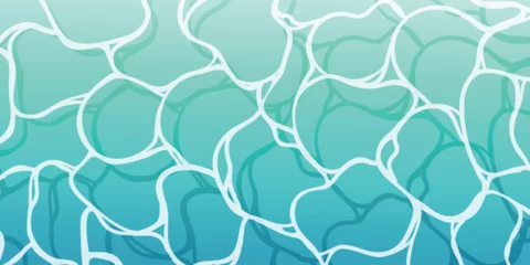 Fototapeten Sea blue clear water surface pattern background vector. Summer wallpaper of beach or pool top view, water ripple texture, ocean deep. Summer time vacation illustration for cover, ads, backdrop. © TinyBell