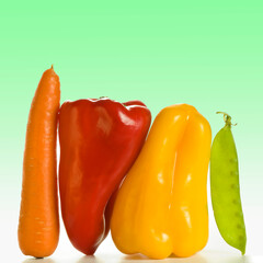 Legumes em fundo color