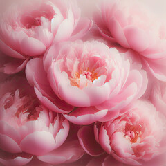 Bouquet of pink peonies. Flower festive background - obrazy, fototapety, plakaty