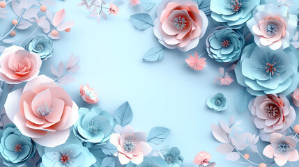 background with paper cut flower