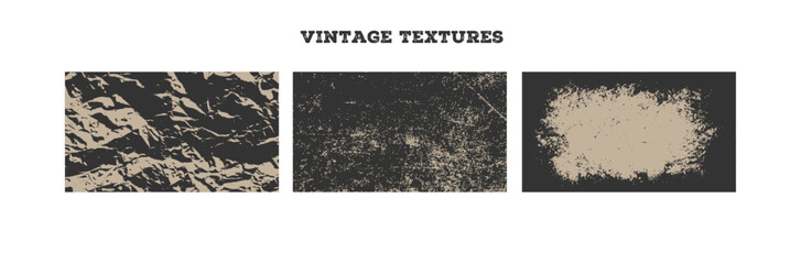 Vintage Textures, set of three vintage texture background, old and damaged background, Vector