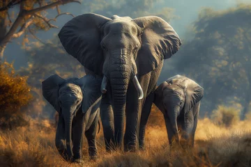 Foto op Canvas Elephant Family © Caroline