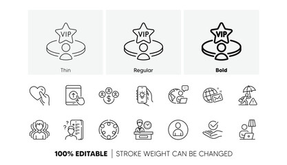 Inclusion, Group and Hold heart line icons. Pack of Swipe up, Floor lamp, Vip table icon. Buying currency, Risk management, World mail pictogram. Survey, Approved, Outsource work. Line icons. Vector