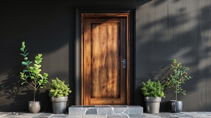 Wooden Door Leaning Against Building