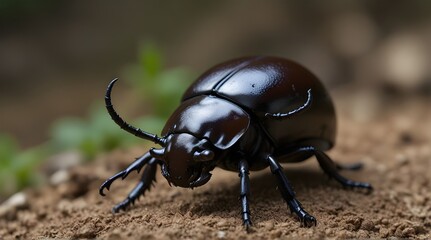 Japanese rhinoceros beetle .Generative AI