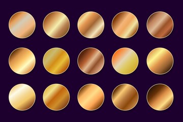 Gold Gradient Set Metallic Golden Gradients Collection Swatches 4