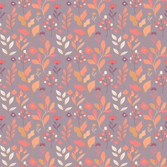 Peach Fuzz Romantic Floral Seamless Pattern Cute Botanical Elegant Small Flowers Pattern