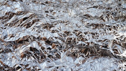 Silver Crumpled Foil Texture Background 2