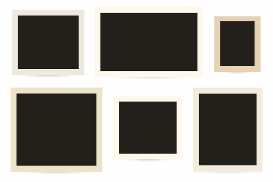 Realistic Empty Photo Frames Collection Various Sizes