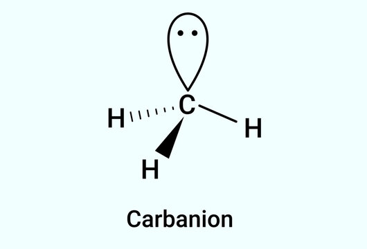 A carbanion is an anion in which carbon is trivalent (forms three bonds) and bears a formal negative charge
