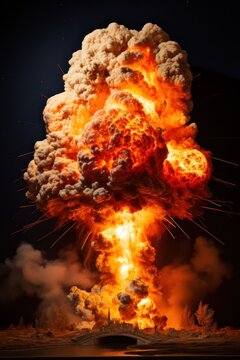 a large explosion with smoke and sparks