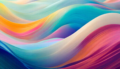 Obraz premium Waves of colorful pattern, wavy surfaces, beautiful background, vintage, illustration.