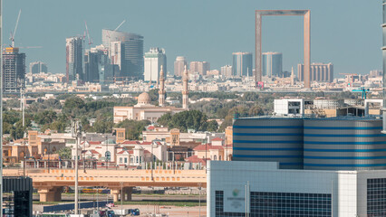 The rhythm of the city of Dubai aerial timelapse